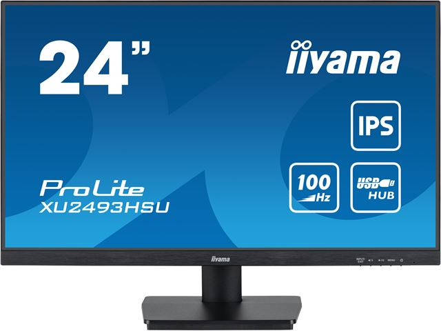 iiyama ProLite monitor XU2493HSU-B6 24", IPS, 100hz, Black, Ultra Slim Bezel, HDMI, DisplayPort, Blue light reducer, Flicker free image 0