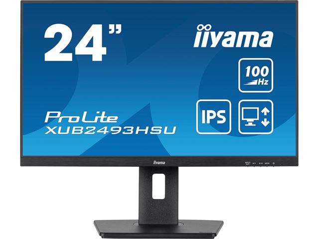 iiyama ProLite monitor XUB2493HSU-B6 24", IPS, 100hz, Height Adjustable, Black, Ultra Slim Bezel, HDMI, DisplayPort, Blue light reducer, Flicker free image 0
