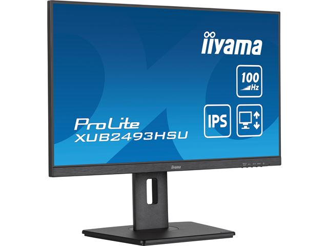 iiyama ProLite monitor XUB2493HSU-B6 24", IPS, 100hz, Height Adjustable, Black, Ultra Slim Bezel, HDMI, DisplayPort, Blue light reducer, Flicker free image 3