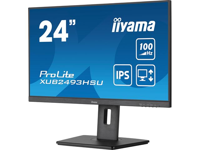 iiyama ProLite monitor XUB2493HSU-B6 24", IPS, 100hz, Height Adjustable, Black, Ultra Slim Bezel, HDMI, DisplayPort, Blue light reducer, Flicker free image 4