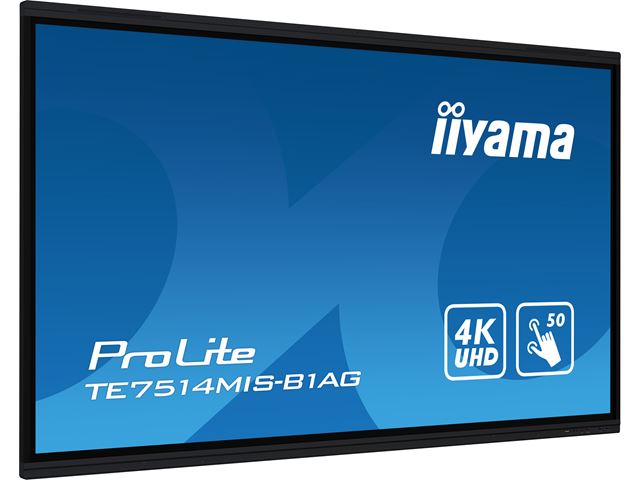iiyama ProLite monitor TE7514MIS-B1AG 75", 4k UHD, Infrared 50pt touch, Anti-glare coating, VA, HDMI, features Note, Browser & Cloud Drive, iiWare 11 image 2