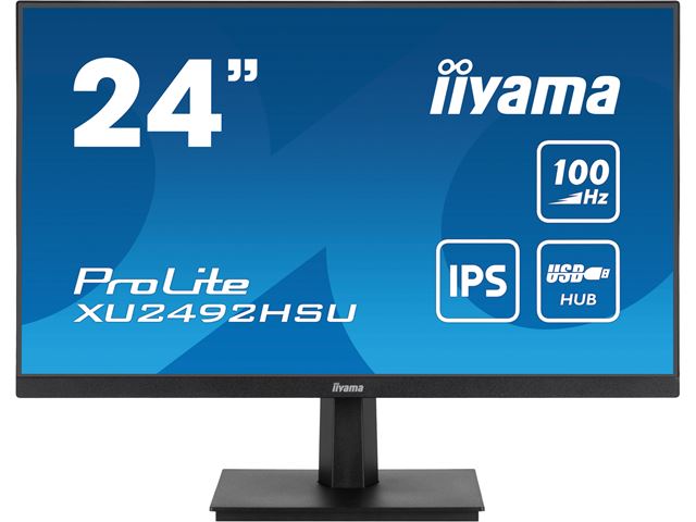 iiyama ProLite monitor XU2492HSU-B6 24" IPS, Full HD, Black, Ultra Slim Bezel, HDMI, Display Port, USB Hub with 100Hz refresh rate image 0