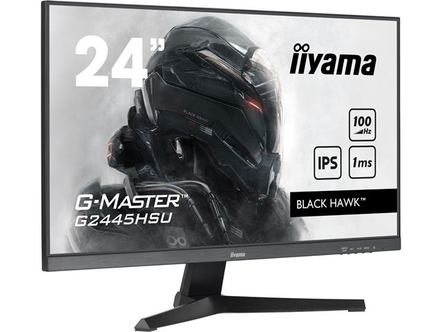 iiyama G-Master Black Hawk gaming monitor G2445HSU-B1 24" Black, IPS, 100Hz, 1ms, FreeSync, HDMI, Display Port, USB Hub image 1