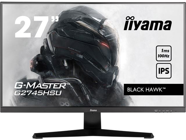 iiyama G-Master Black Hawk gaming monitor G2745HSU-B1 27" Black, IPS, 100Hz, 1ms, FreeSync, HDMI, Display Port, USB Hub image 0