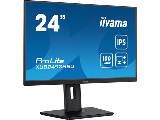 iiyama ProLite monitor XUB2492HSU-B6 24" IPS, Full HD, Black, Ultra Slim Bezel, HDMI, Display Port, USB Hub, Height Adjustable, 100hz image 1