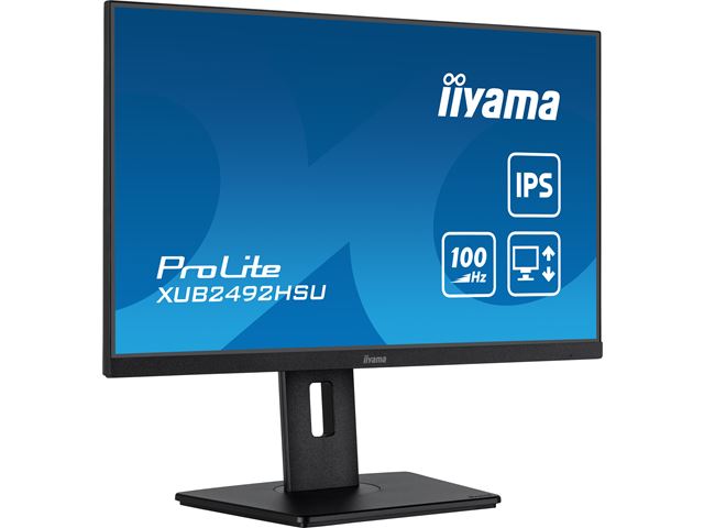 iiyama ProLite monitor XUB2492HSU-B6 24" IPS, Full HD, Black, Ultra Slim Bezel, HDMI, Display Port, USB Hub, Height Adjustable, 100hz image 2