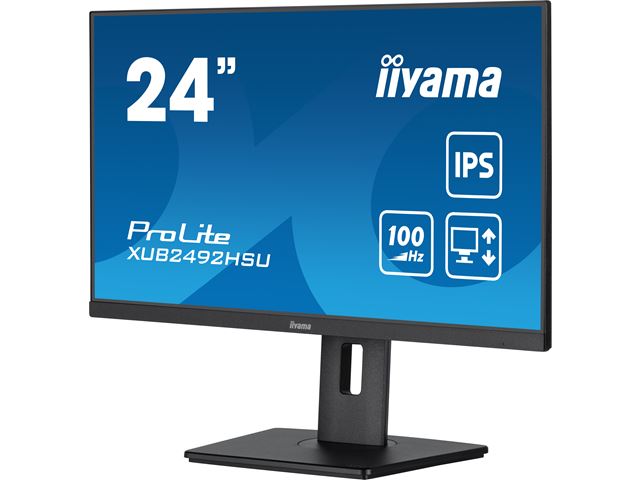 iiyama ProLite monitor XUB2492HSU-B6 24" IPS, Full HD, Black, Ultra Slim Bezel, HDMI, Display Port, USB Hub, Height Adjustable, 100hz image 3