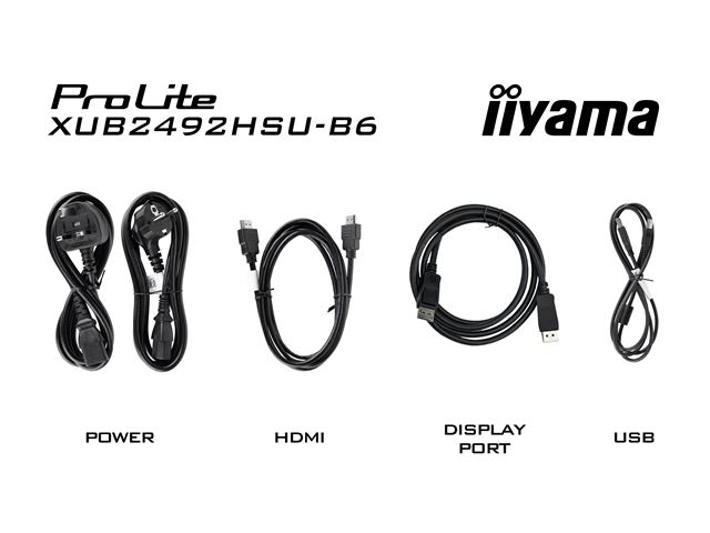iiyama ProLite monitor XUB2492HSU-B6 24" IPS, Full HD, Black, Ultra Slim Bezel, HDMI, Display Port, USB Hub, Height Adjustable, 100hz image 13