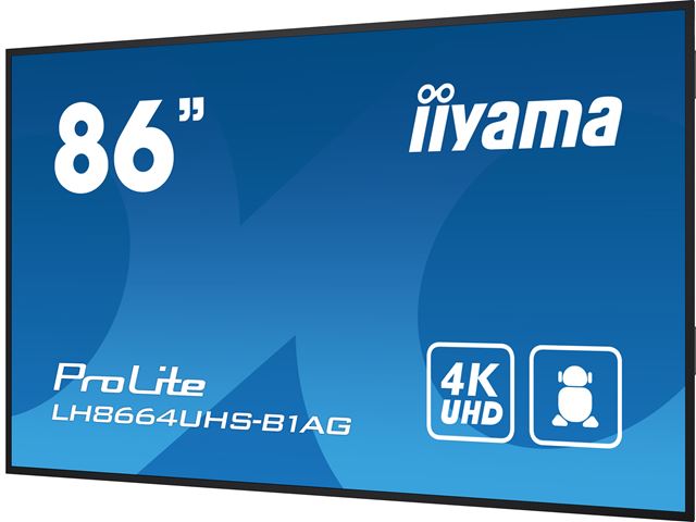 iiyama ProLite LH8664UHS-B1AG 86", 24/7, 4K, IPS, HDMI, landscape/portrait, Wifi, Android OS, signal FailOver, 500cd/m² high brightness, Anti-Glare image 6