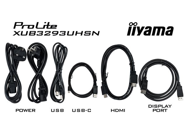 iiyama ProLite monitor XUB3293UHSN-B5 32" 3-side borderless design, IPS panel with KVM switch, USB-C dock, height adjustable image 7