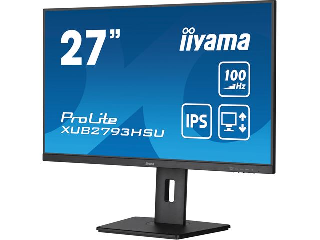 iiyama ProLite monitor XUB2793HSU-B6, 27" 3-side borderless design, IPS, 100hz, Height Adjustable and pivot function, HDMI, DisplayPort, FreeSync, Flicker free image 4