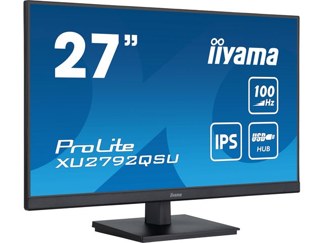 iiyama ProLite monitor XU2792QSU-B6 27" IPS, 2560x1440, 100hz, FreeSync, Ultra Slim Bezel, Black, HDMI, Display Port, USB Hub,  image 1