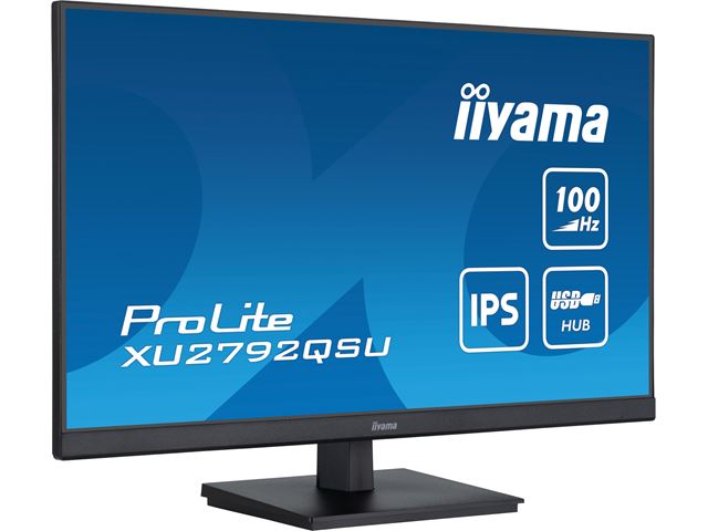 iiyama ProLite monitor XU2792QSU-B6 27" IPS, 2560x1440, 100hz, FreeSync, Ultra Slim Bezel, Black, HDMI, Display Port, USB Hub,  image 2