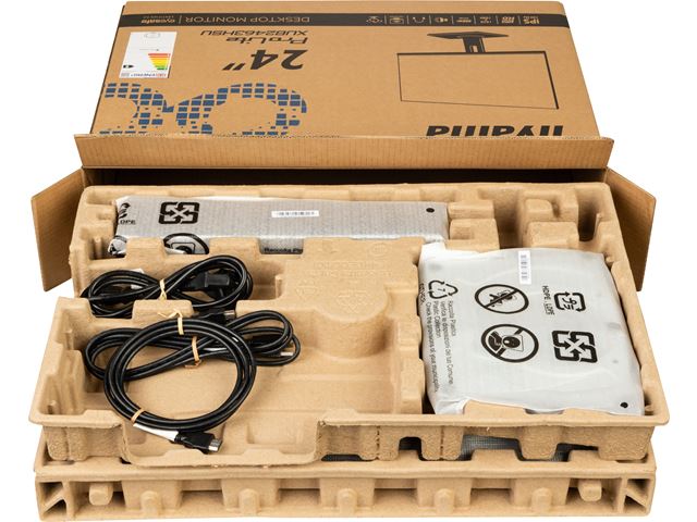 iiyama ProLite monitor ECO XUB2463HSU-B1 24" IPS, Height Adjustable, Full HD, Black, Ultra Slim Bezel, HDMI, Display Port, USB Hub with B energy class image 4