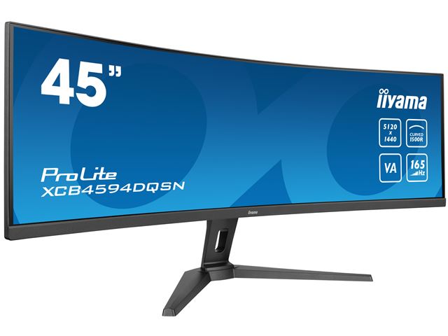 iiyama ProLite curved monitor XCB4594DQSN-B1 45" VA Dual QHD panel with KVM Switch and USB-C Dock, HDMI and Height Adjustment image 1
