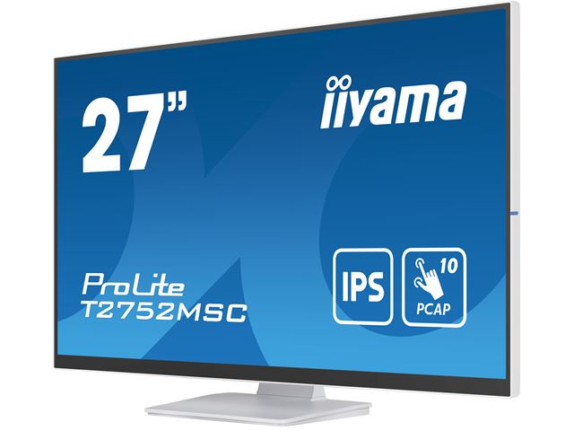 iiyama ProLite monitor T2752MSC-W1 27", White, Projective Capacitive 10pt touch, IPS, Scratch resistant, HDMI, DisplayPort, Edge to edge glass image 4