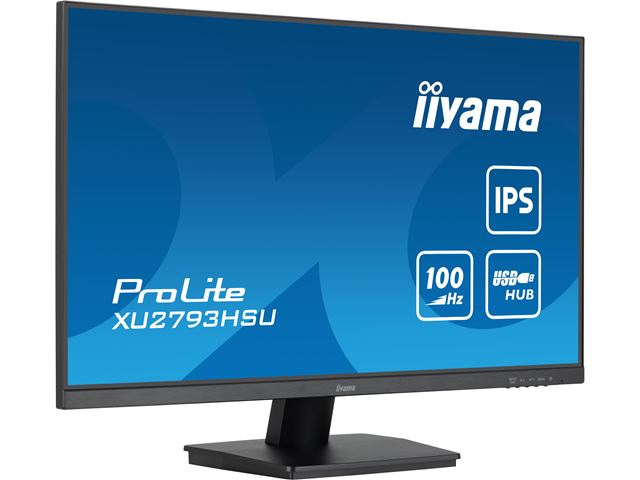 iiyama ProLite monitor XU2793HSU-B6, 27" 3-side borderless design, IPS, HDMI, DisplayPort, FreeSync, Flicker free, 100hz refresh rate image 1