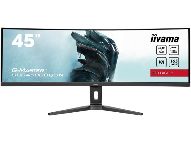 iiyama G-Master Red Eagle curved gaming monitor GCB4580DQSN-B1 45" Height adjustable, Dual QHD, 165Hz, 0.8ms, USB-C Dock, HDMI, Display Port, USB Hub image 0