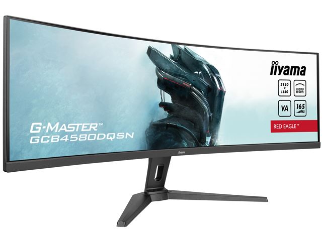 iiyama G-Master Red Eagle curved gaming monitor GCB4580DQSN-B1 45" Height adjustable, Dual QHD, 165Hz, 0.8ms, USB-C Dock, HDMI, Display Port, USB Hub image 2