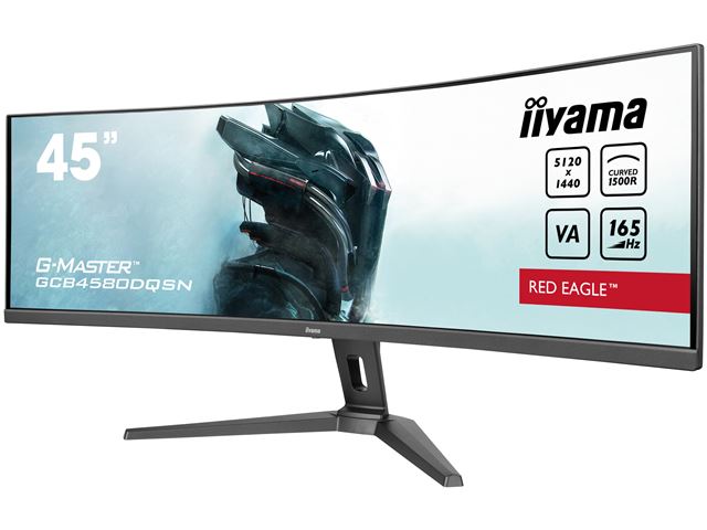 iiyama G-Master Red Eagle curved gaming monitor GCB4580DQSN-B1 45" Height adjustable, Dual QHD, 165Hz, 0.8ms, USB-C Dock, HDMI, Display Port, USB Hub image 3