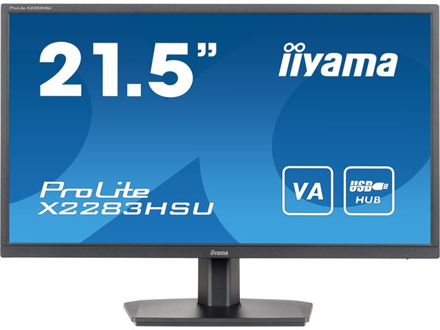 iiyama ProLite monitor X2283HSU-B1 22" VA, FreeSync, Full HD, Black, Display Port, USB Hub image 0