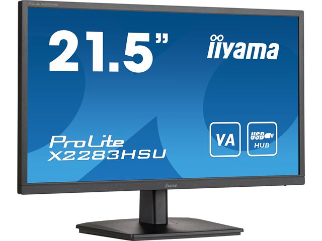 iiyama ProLite monitor X2283HSU-B1 22" VA, FreeSync, Full HD, Black, Display Port, USB Hub image 1