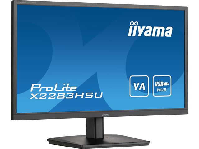 iiyama ProLite monitor X2283HSU-B1 22" VA, FreeSync, Full HD, Black, Display Port, USB Hub image 2