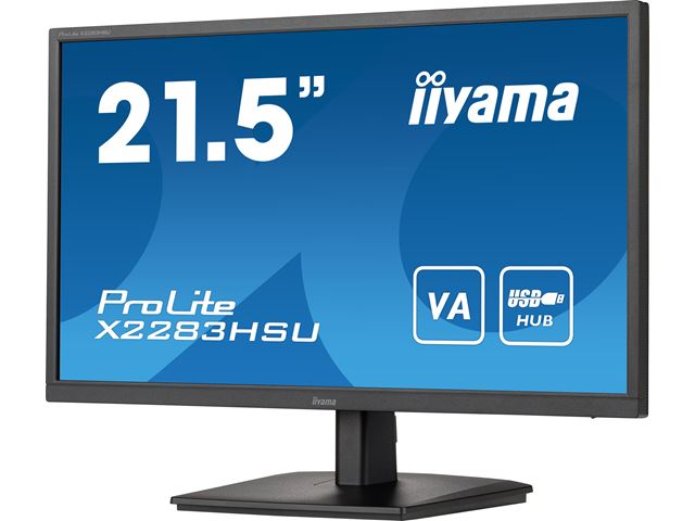 iiyama ProLite monitor X2283HSU-B1 22" VA, FreeSync, Full HD, Black, Display Port, USB Hub image 3