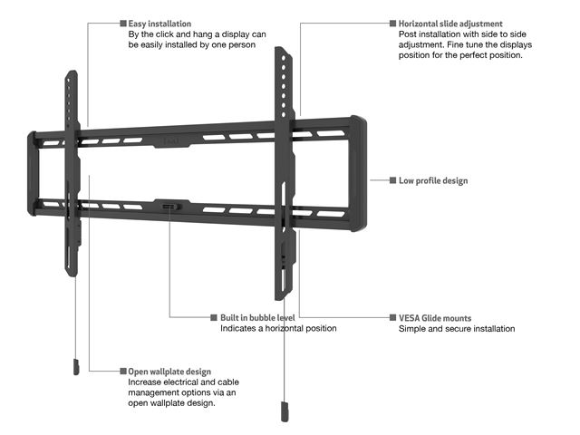 M Universal Wallmount Fixed Small Black image 1