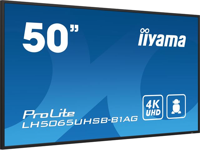 iiyama ProLite monitor LH5065UHSB-B1AG 50", Digital Signage, VA, HDMI, DisplayPort, 4K, 24/7, Landscape/Portrait, Media Player, 800cd/m² panel for illuminating communication, Anti-Glare image 2