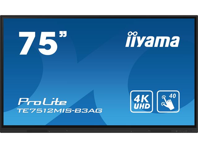 iiyama ProLite TE7512MIS-B3AG 75’’ Interactive 4K UHD Touchscreen,  iiWare 10 with Android 11, Wifi, Eshare app image 0