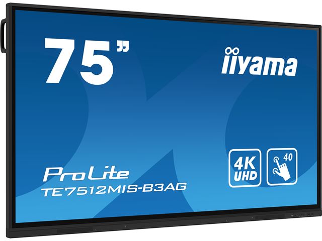 iiyama ProLite TE7512MIS-B3AG 75’’ Interactive 4K UHD Touchscreen,  iiWare 10 with Android 11, Wifi, Eshare app image 1