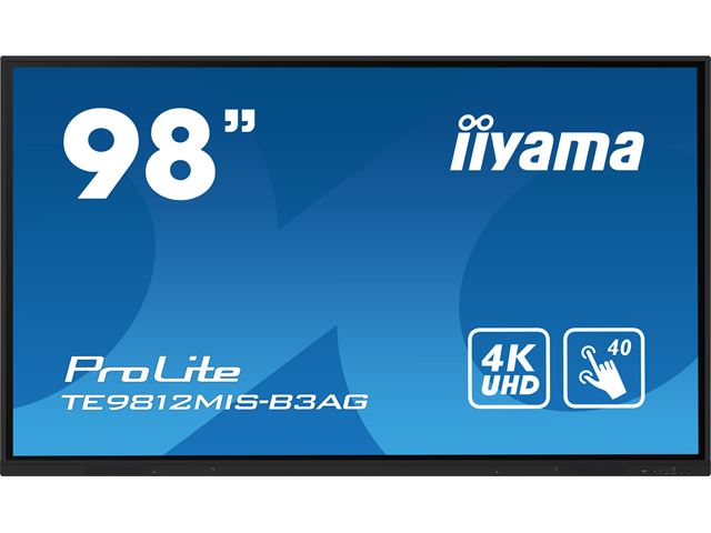 iiyama ProLite TE9812MIS-B3AG 98", 4k UHD, Infrared 40pt touch, PC slot, 24/7, IPS, Anti-glare coating, WiFi, HDMI, USB-C, Android 11 OS image 0