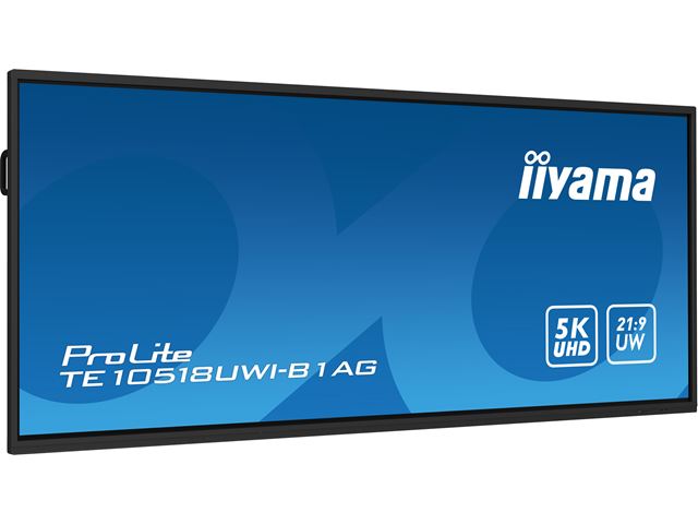 iiyama ProLite monitor TE10518UWI-B1AG 105", 5k UHD, Infrared 40pt touch, Anti-glare coating, VA, HDMI, USB-C, 21:9 panoramic view, 8-array mic, Android 13 OS image 2