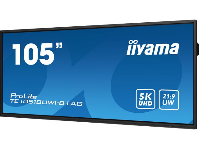 iiyama ProLite monitor TE10518UWI-B1AG 105", 5k UHD, Infrared 40pt touch, Anti-glare coating, VA, HDMI, USB-C, 21:9 panoramic view, 8-array mic, Android 13 OS image 3