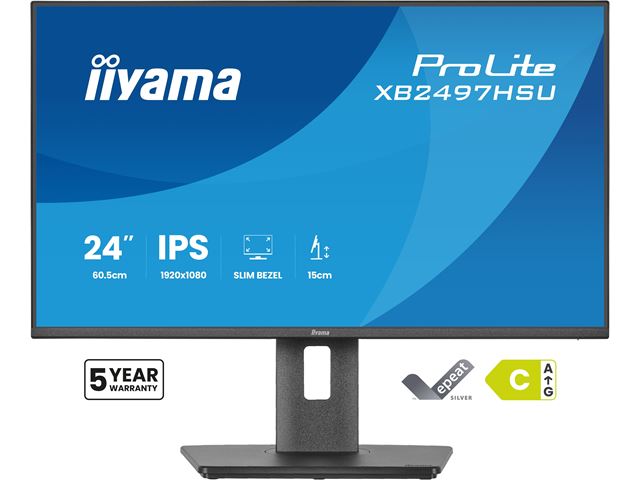 iiyama ProLite monitor XB2497HSU-B1 24" IPS, Full HD, energy label C, HDMI, Display Port, 120 hz, Height Adjustable, Eye Comfort  image 0