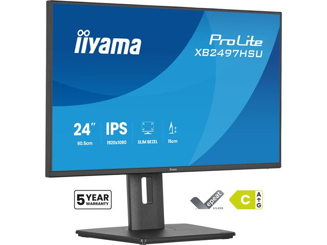 iiyama ProLite monitor XB2497HSU-B1 24" IPS, Full HD, energy label C, HDMI, Display Port, 120 hz, Height Adjustable, Eye Comfort  image 4