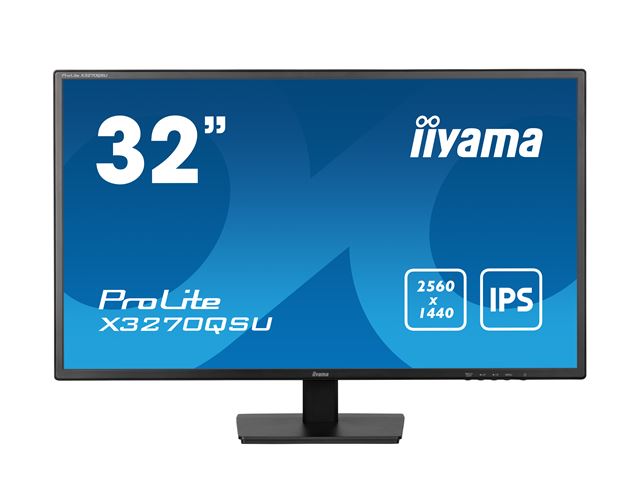 iiyama Prolite monitor X3270QSU-B1 32" IPS WQHD 2560x1440, Black, HDMI,  Display Port, USB Hub image 0