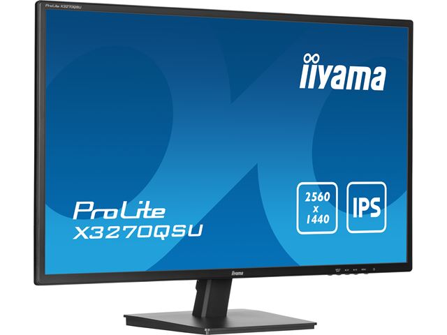 iiyama Prolite monitor X3270QSU-B1 32" IPS WQHD 2560x1440, Black, HDMI,  Display Port, USB Hub image 2