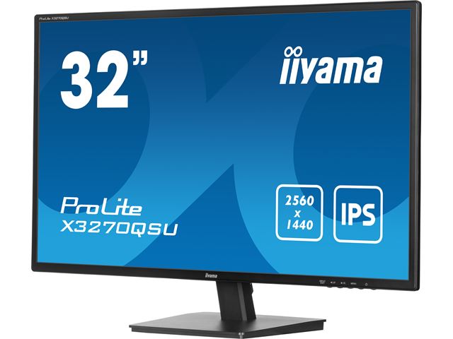 iiyama Prolite monitor X3270QSU-B1 32" IPS WQHD 2560x1440, Black, HDMI,  Display Port, USB Hub image 3