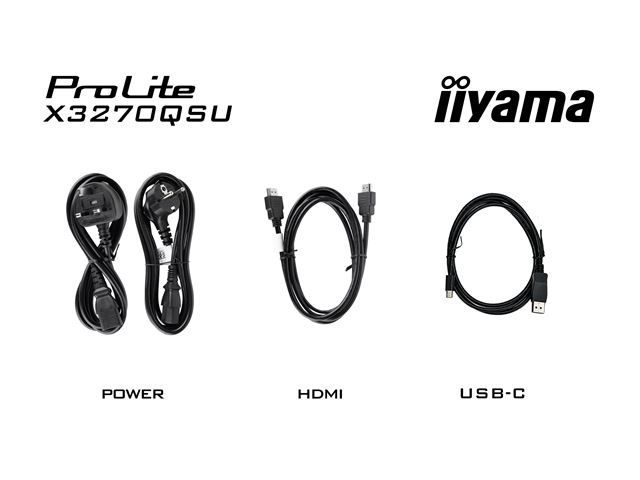 iiyama Prolite monitor X3270QSU-B1 32" IPS WQHD 2560x1440, Black, HDMI,  Display Port, USB Hub image 13