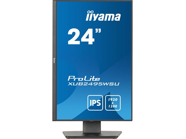 iiyama Prolite monitor XUB2495WSU-B7 24" IPS, 1920 x 1200, Black, DP, HDMI, USB Hub, Height Adjustable, 16:10 image 1