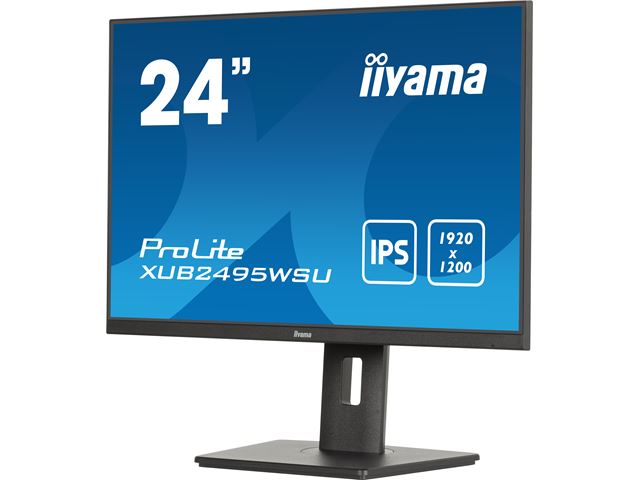 iiyama Prolite monitor XUB2495WSU-B7 24" IPS, 1920 x 1200, Black, DP, HDMI, USB Hub, Height Adjustable, 16:10 image 4