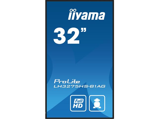 iiyama ProLite LH3275HS-B1AG 32", IPS, Full HD, 24/7 Hours Operation, HDMI, 10w Speakers, Landscape/Portrait, Android OS and FailOver image 1