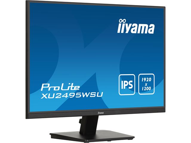 iiyama Prolite monitor XU2495WSU-B7 24" IPS, 1920 x 1200, Black, 75hz, DP, HDMI, USB Hub, 100% sRGB, 16:10, CAD recommended image 2