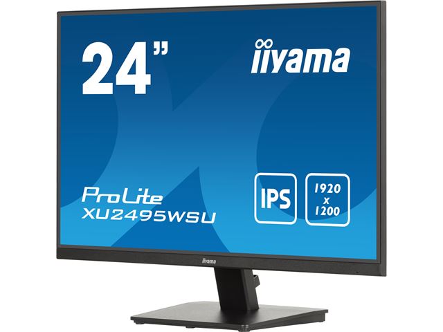 iiyama Prolite monitor XU2495WSU-B7 24" IPS, 1920 x 1200, Black, 75hz, DP, HDMI, USB Hub, 100% sRGB, 16:10, CAD recommended image 3