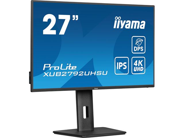 iiyama ProLite monitor XUB2792UHSU-B6 27", IPS, 4k, Height Adjustable and Pivot function, HDMI, DisplayPort, USB Hub, USB-C, Dynamic Power Saving (DPS)  image 2