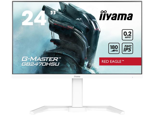 iiyama G-Master Red Eagle gaming monitor GB2470HSU-W6 23.8" White, Height Adjustable, Full HD, 180Hz, 0.2ms, FreeSync, HDMI, Display Port, USB Hub image 0