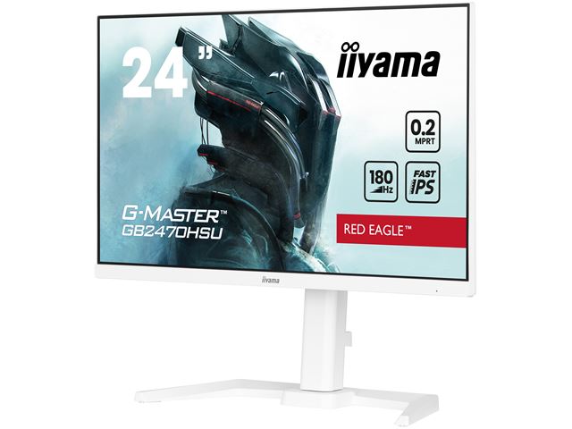 iiyama G-Master Red Eagle gaming monitor GB2470HSU-W6 23.8" White, Height Adjustable, Full HD, 180Hz, 0.2ms, FreeSync, HDMI, Display Port, USB Hub image 3