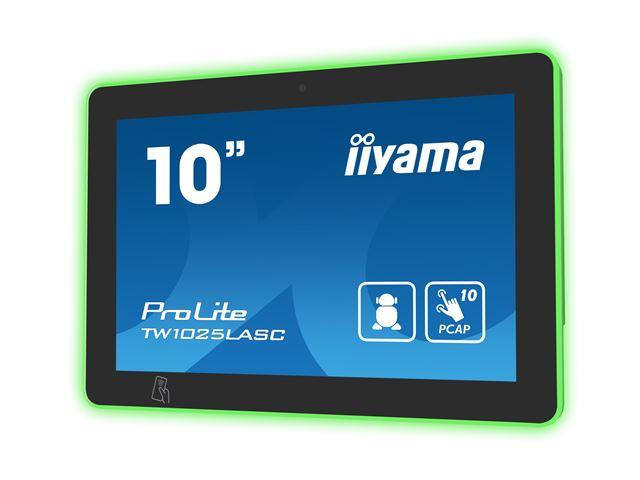 iiyama ProLite TW1025LASC-B1PNR, 10.1” PCAP 10pt touch screen with Android and Power over Ethernet Technology, Webcam/Mic, NFC/RFID reader and RGB LED bar image 4